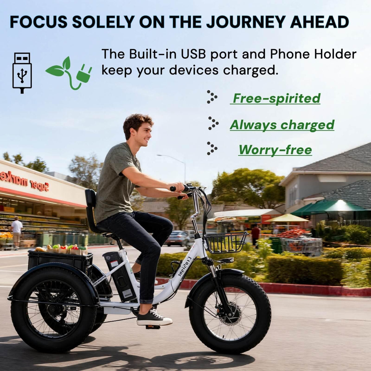 20" Fat Tire Folding Electric Tricycle 750W 48V X639