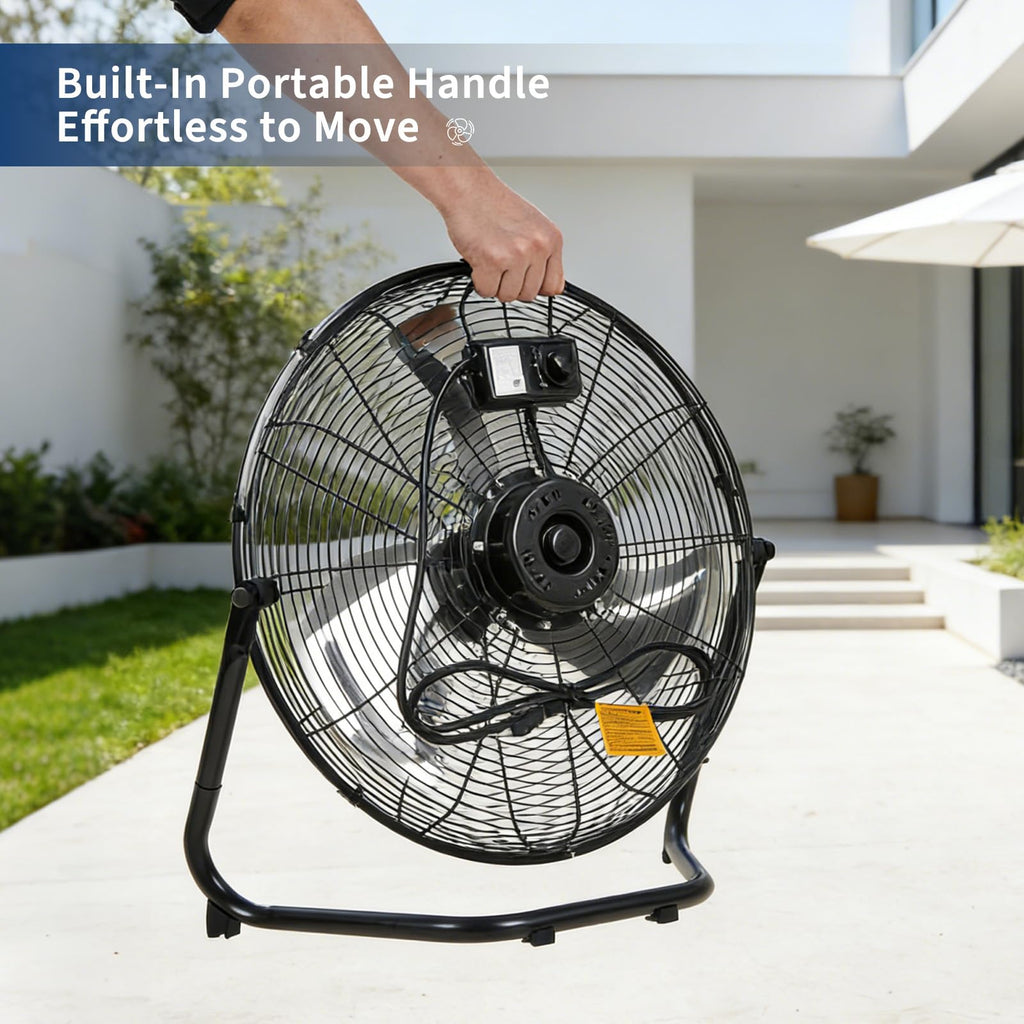 20 Inch High Velocity 3 Speeds Portable Floor Fan J6480