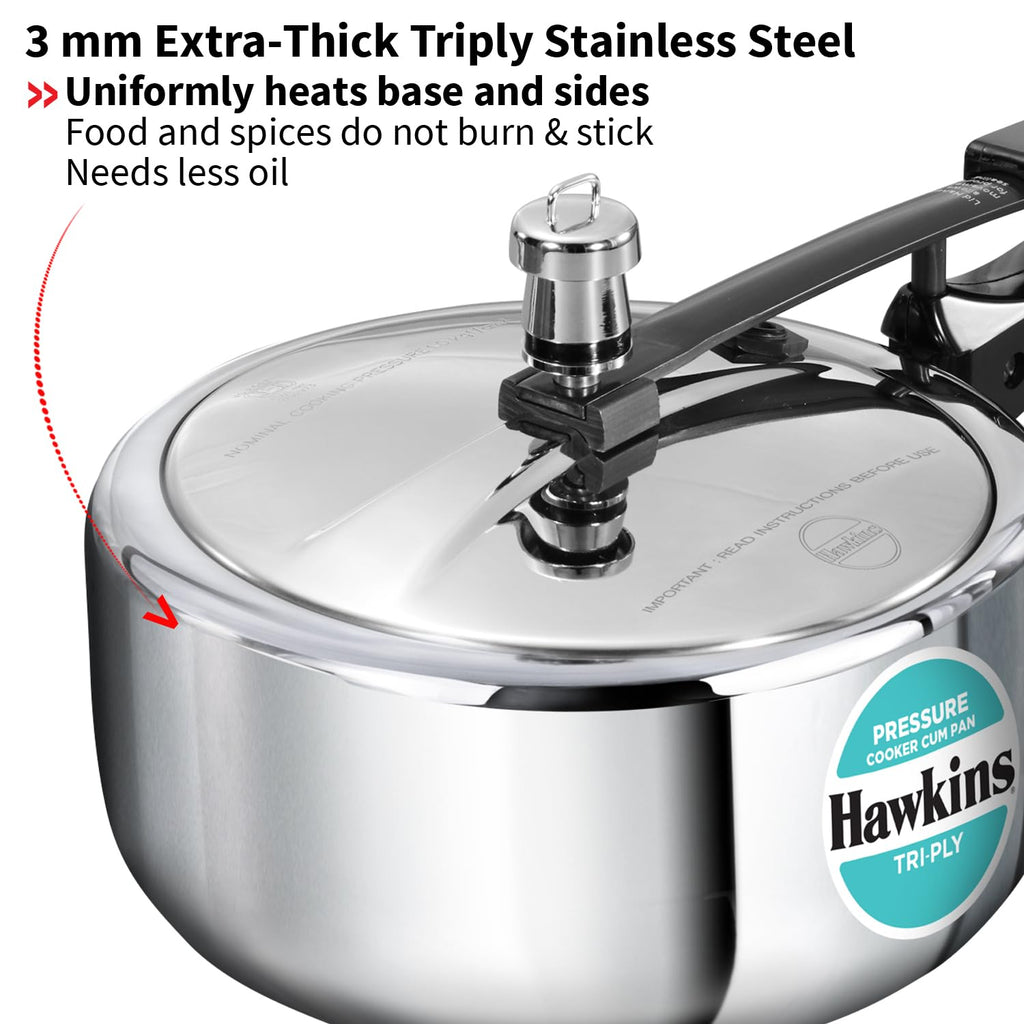 3 Litre Tri-Ply Stainless Steel Pressure Cooker J7766