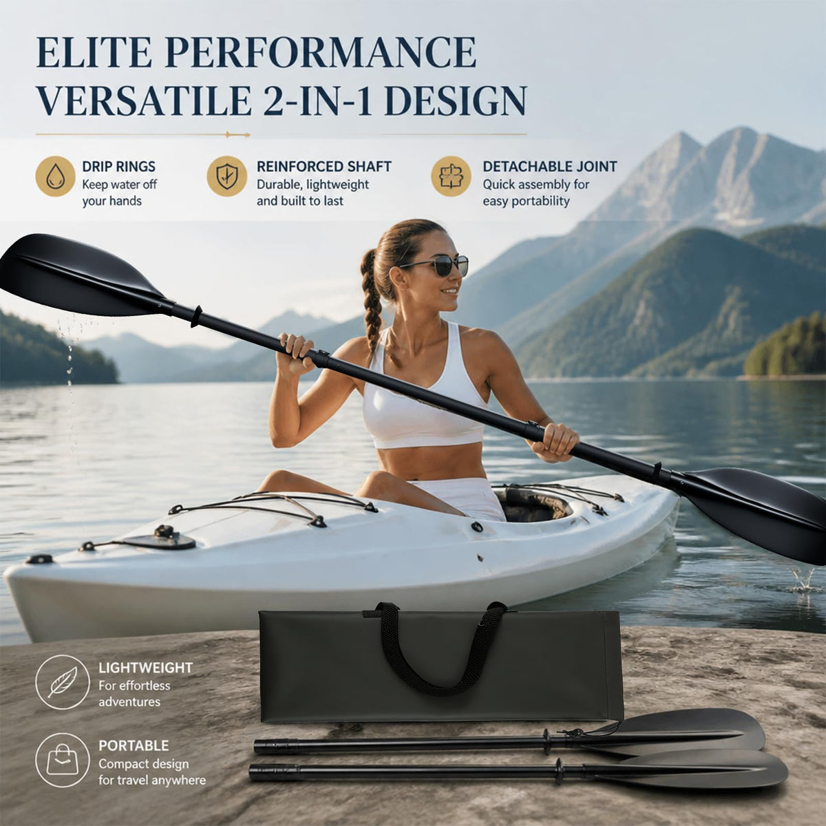 Heavy Duty Portable Kayak Paddle with Non-Slip Grip A3302