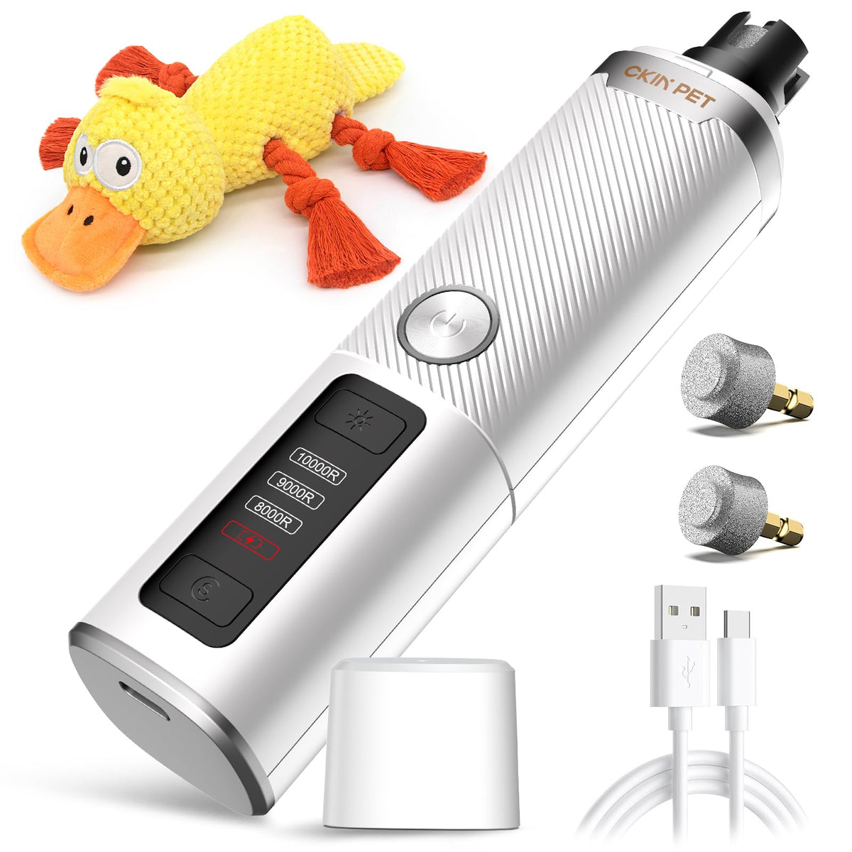 Dog Nail Grinder & Squeaky Duck Dog Toy O89312