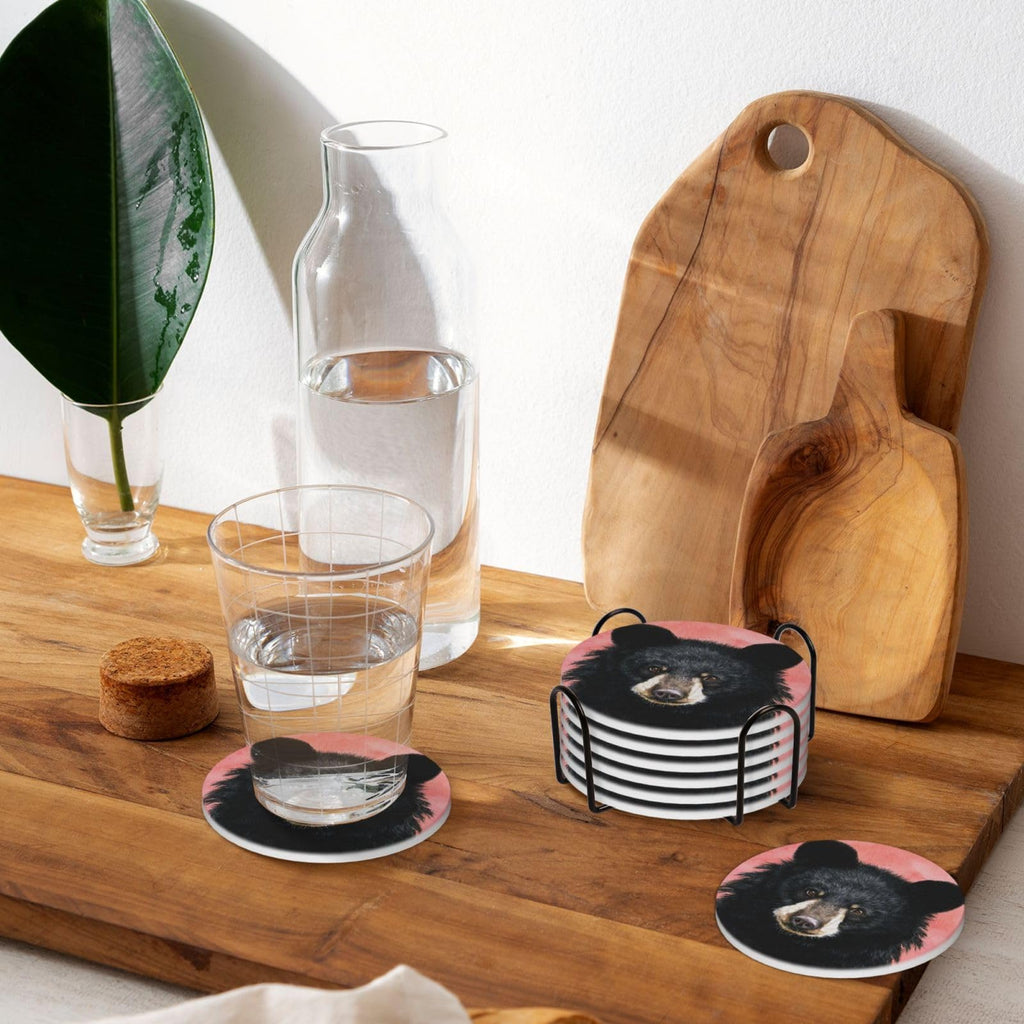 Ceramic Coasters with Holder Set of 6 W54189