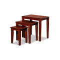 Wooden Nesting Tables Set of 3 Cherry Finish R418