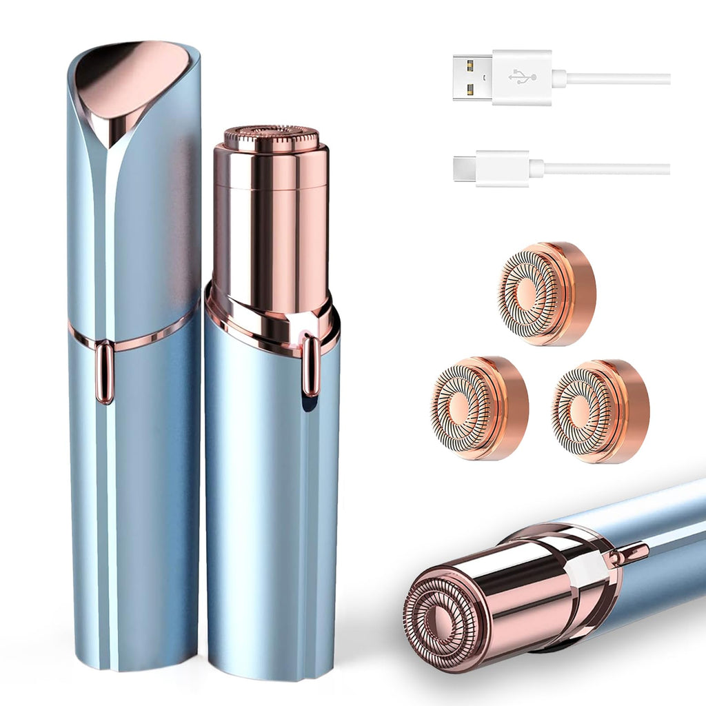 Facial Hair Removal USB Rechargeable 3 Replacement Heads D177607