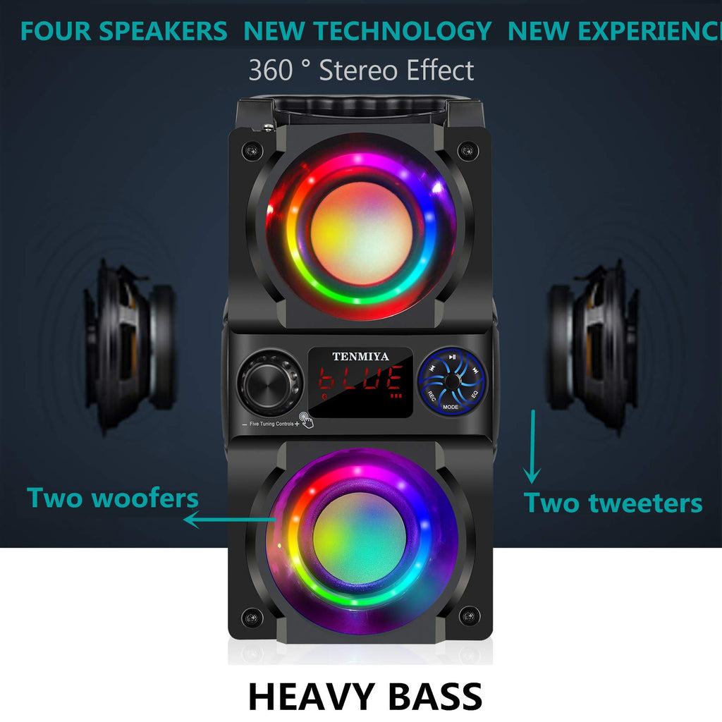 40W Portable Bluetooth Speaker with Lights and FM Radio L8579