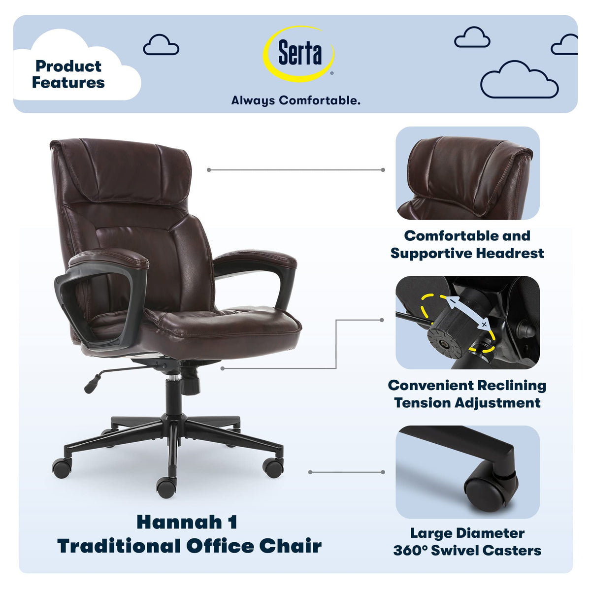 Leather Office Chair with Lumbar Support Q7397