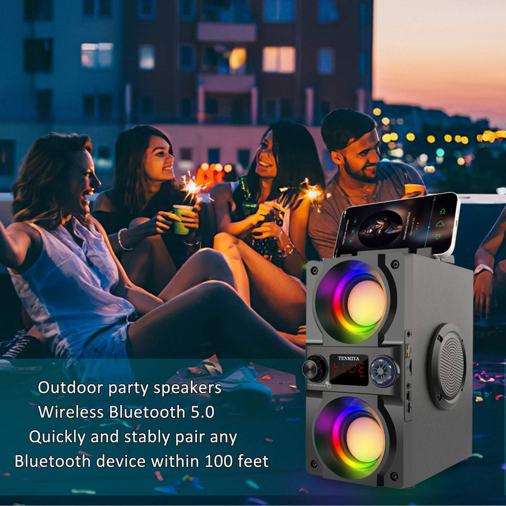40W Portable Bluetooth Speaker with Lights and FM Radio L8579