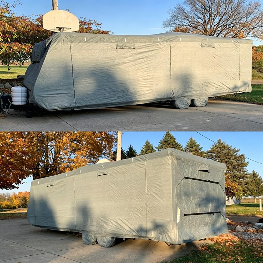 Waterproof 420D Travel Trailer Cover with Adjustable Straps G316576