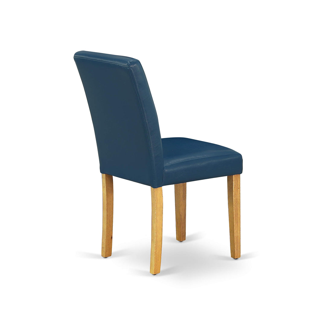 5 Piece Oak Dining Set with Dropleaf Table and 4 Blue Chairs B272127