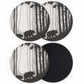 Black Grey Set of 4 Soft Absorbent Coasters S430124