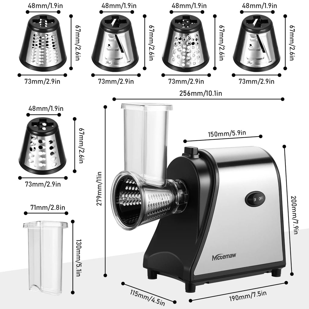 Electric Vegetable Cutter 500 W with 5 Cutting Drums X22961