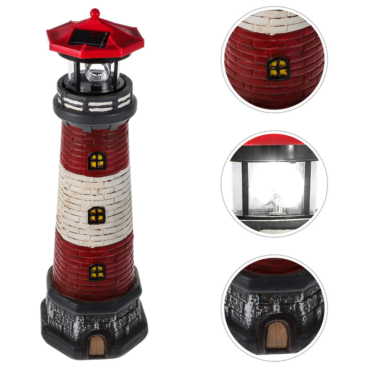 Solar Lighthouse Statue with Solar Light Waterproof Outdoor Decor O902
