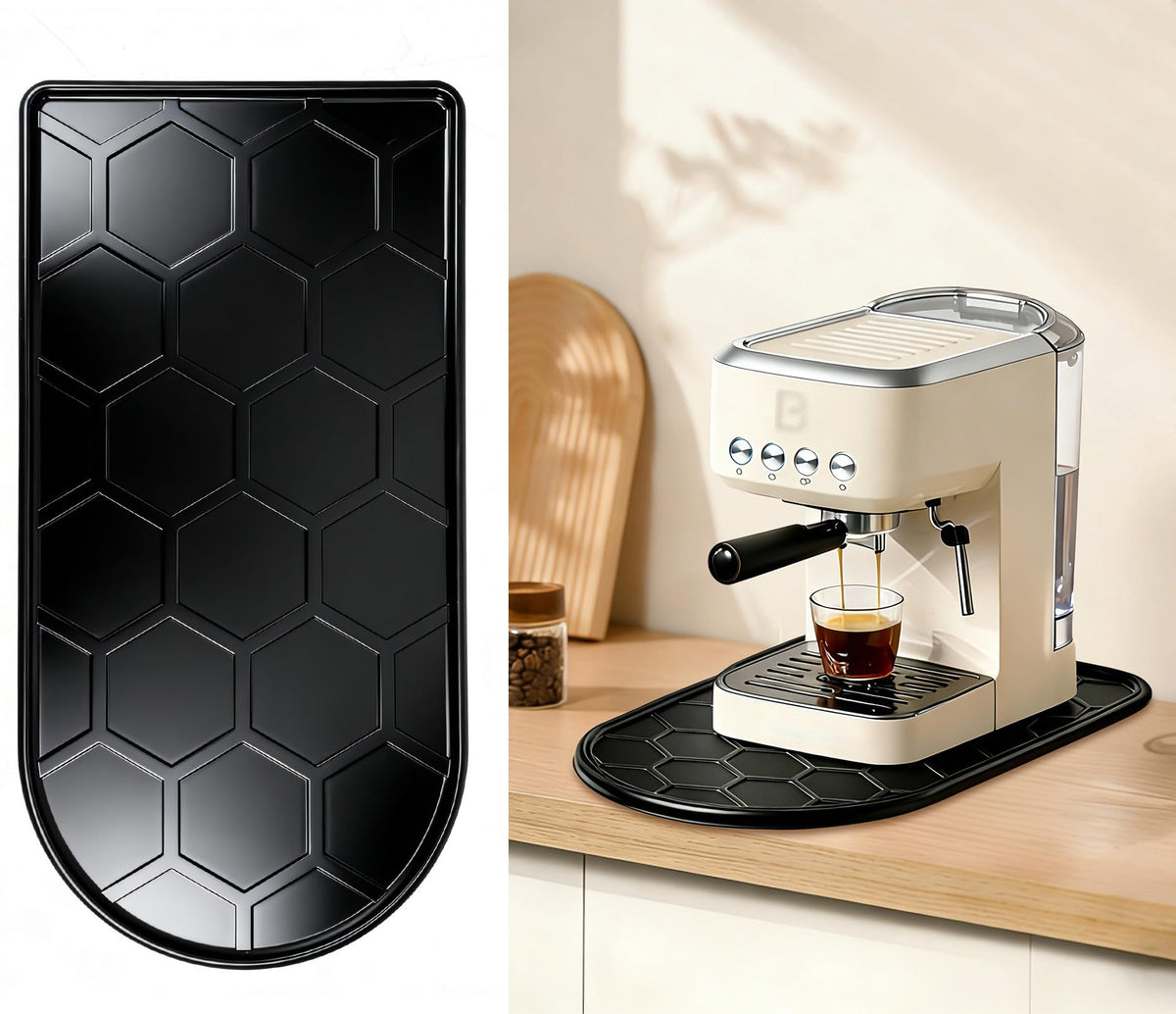 Silicone Coffee Mat 16.1"x8.1" Black Y235211