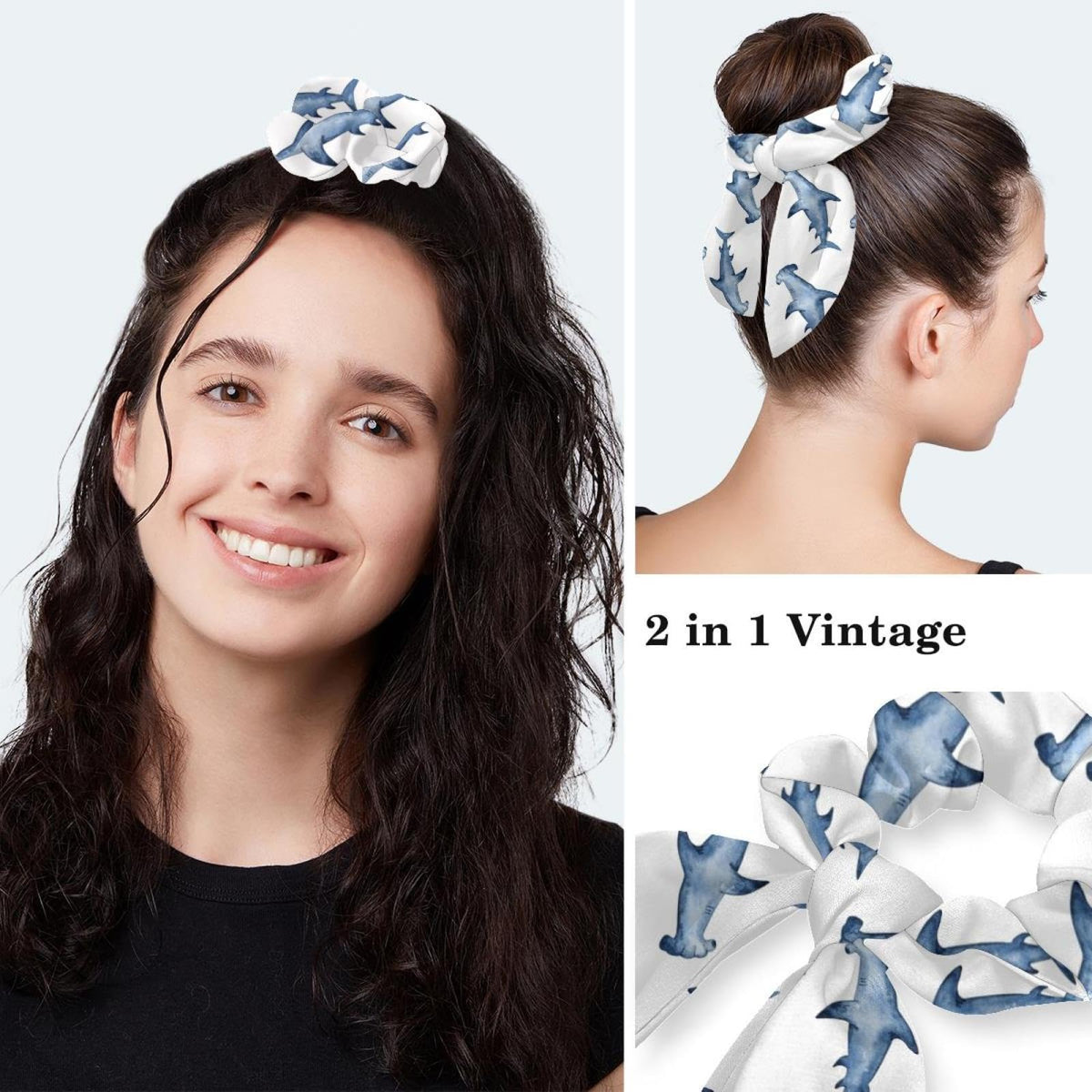 Women's Working Caps with Bow Scrunchies One Size I879320