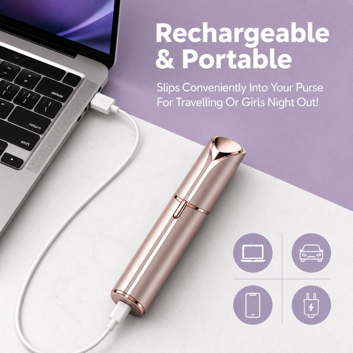 Facial Hair Remover Mini Portable Electric Razor Shaver T284897