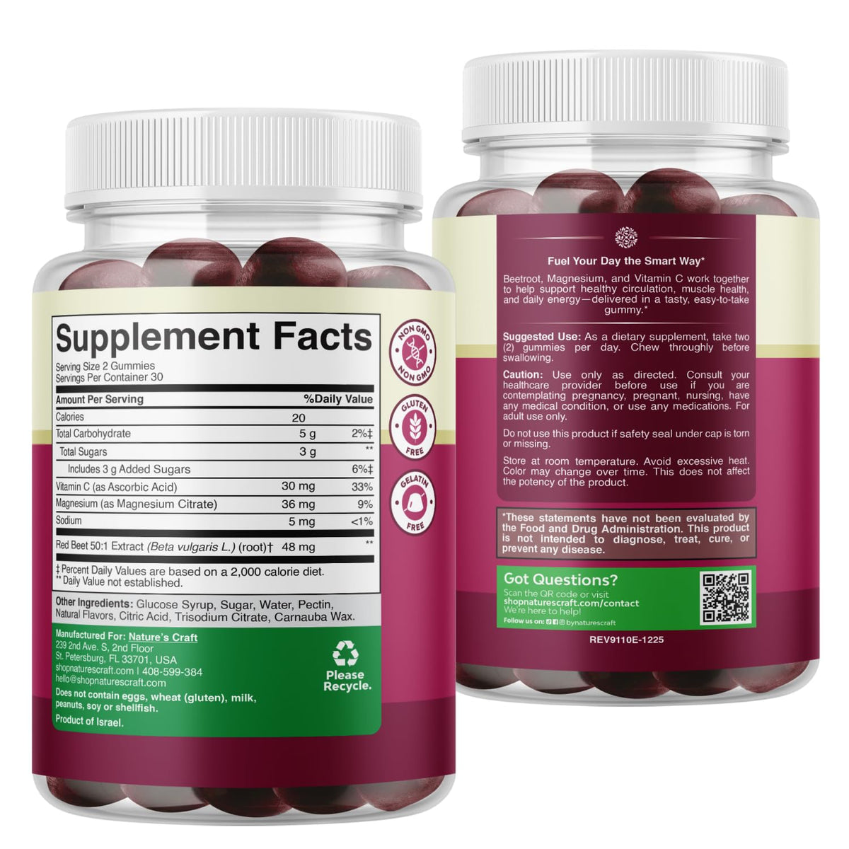 Beet Root Gummies with Vitamin C 60 Ct X908040