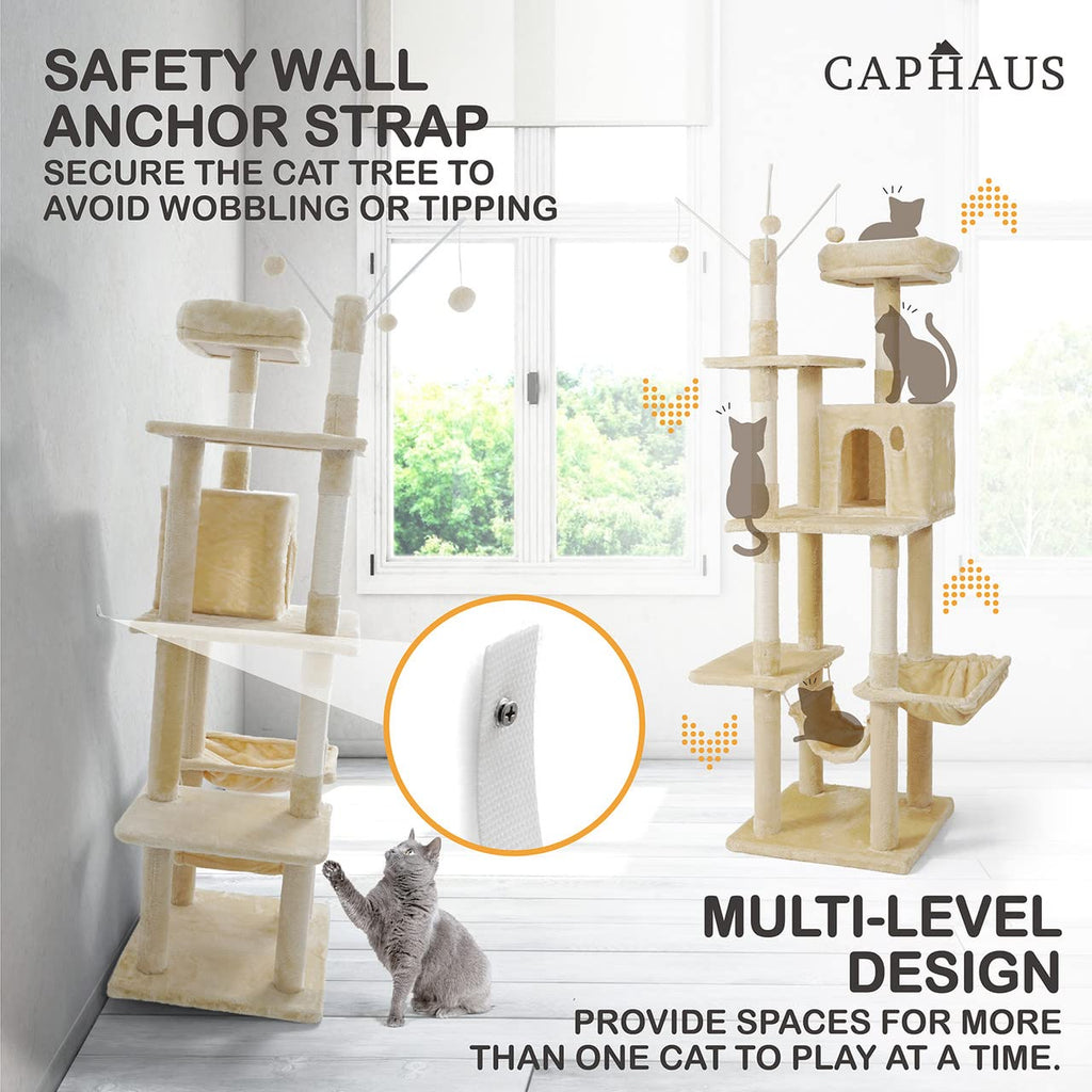70-Inch Multi-Level Cat Tree with Scratching Posts H394147