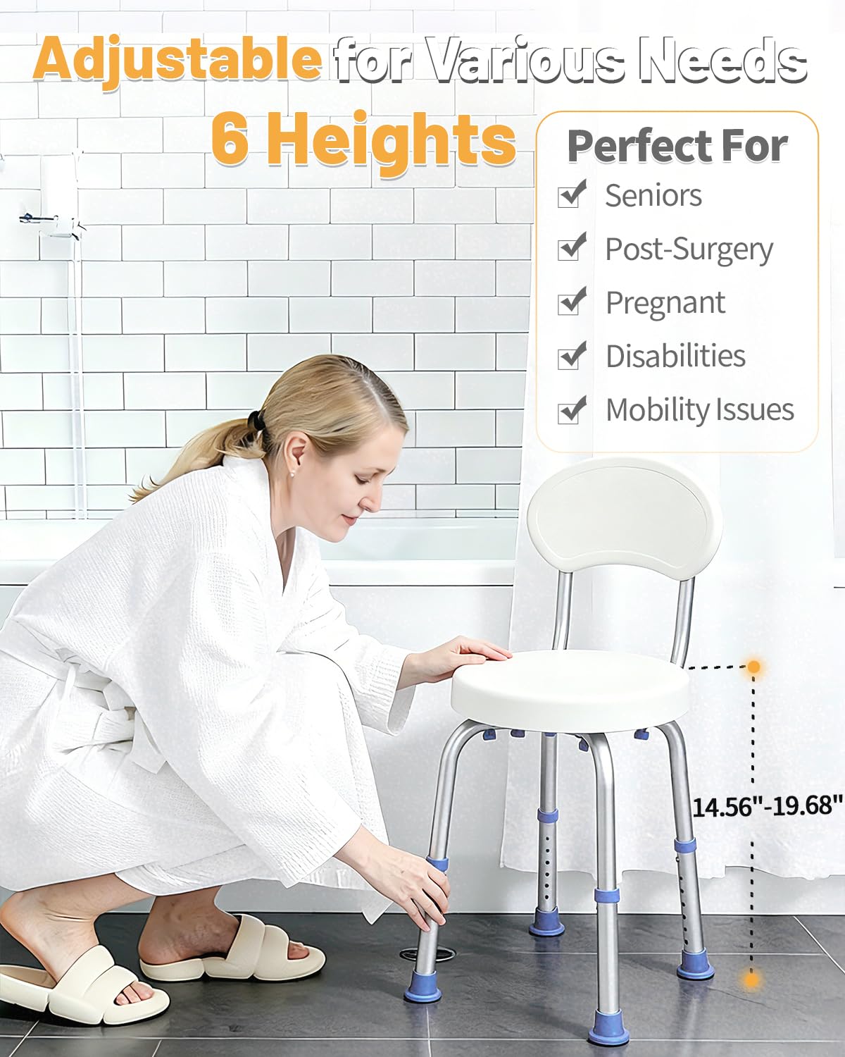 Swivel Shower Chair with Back K400