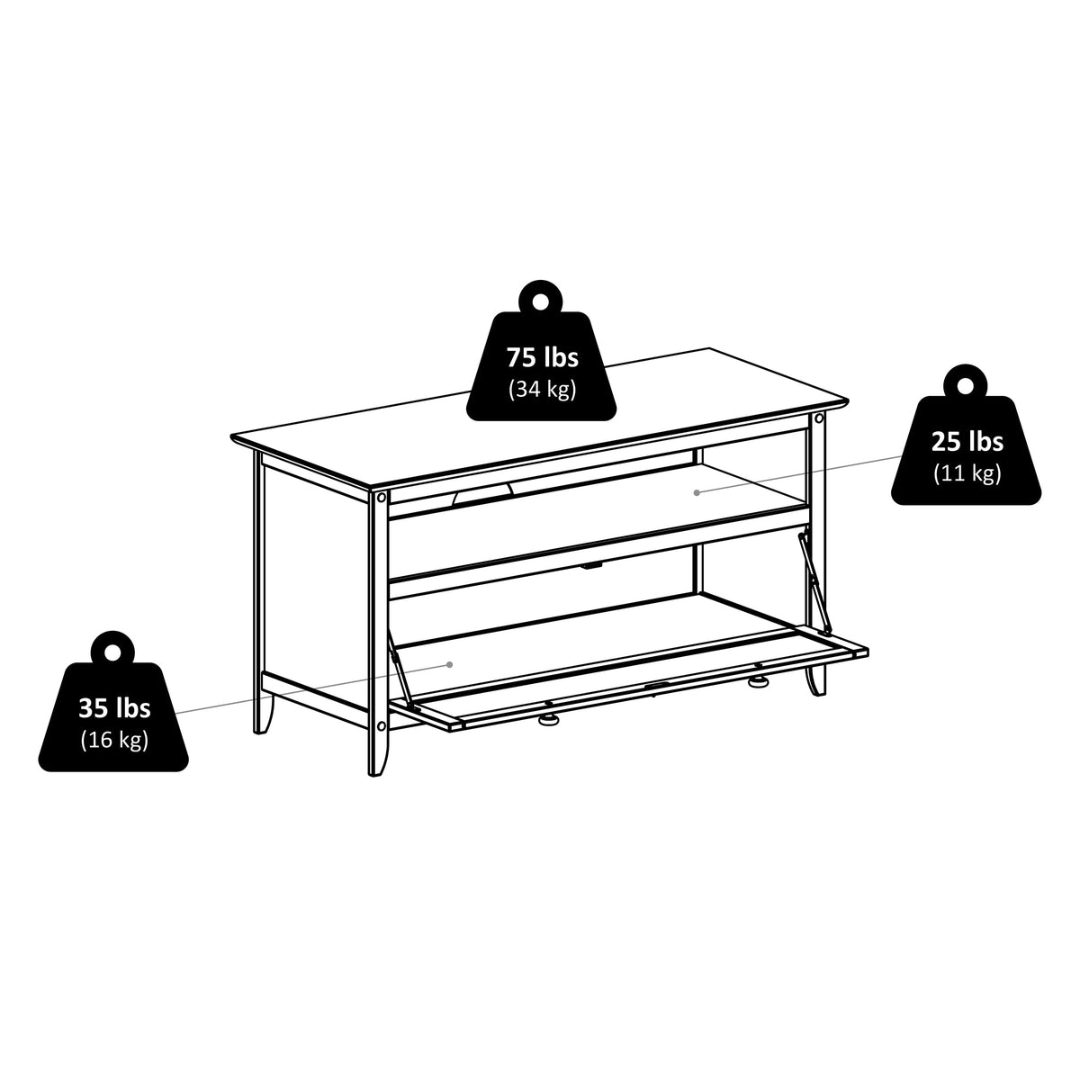 Espresso TV & Media Stand Z4684