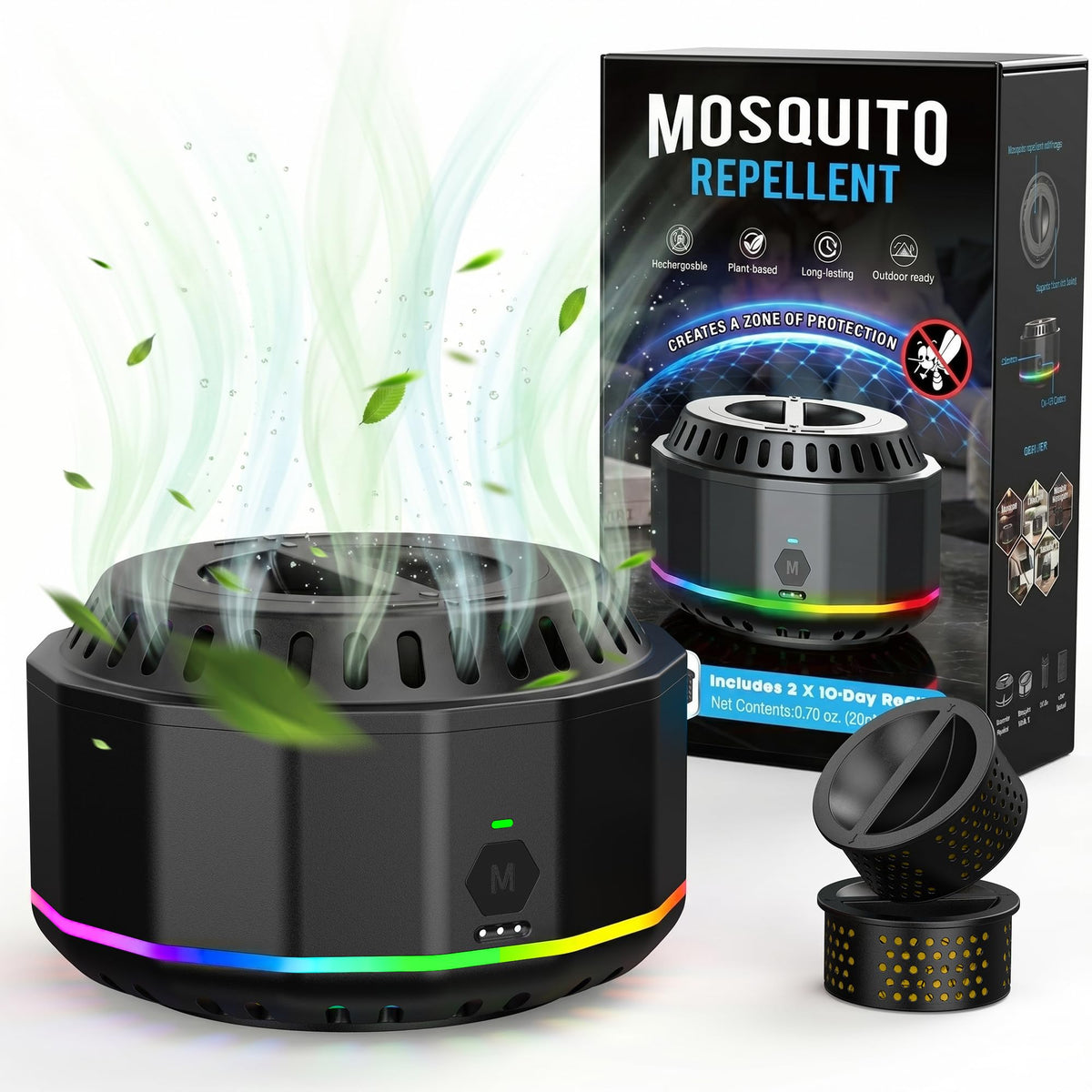 Electronic Mosquito Repellent Outdoor Patio Black 2 M8322