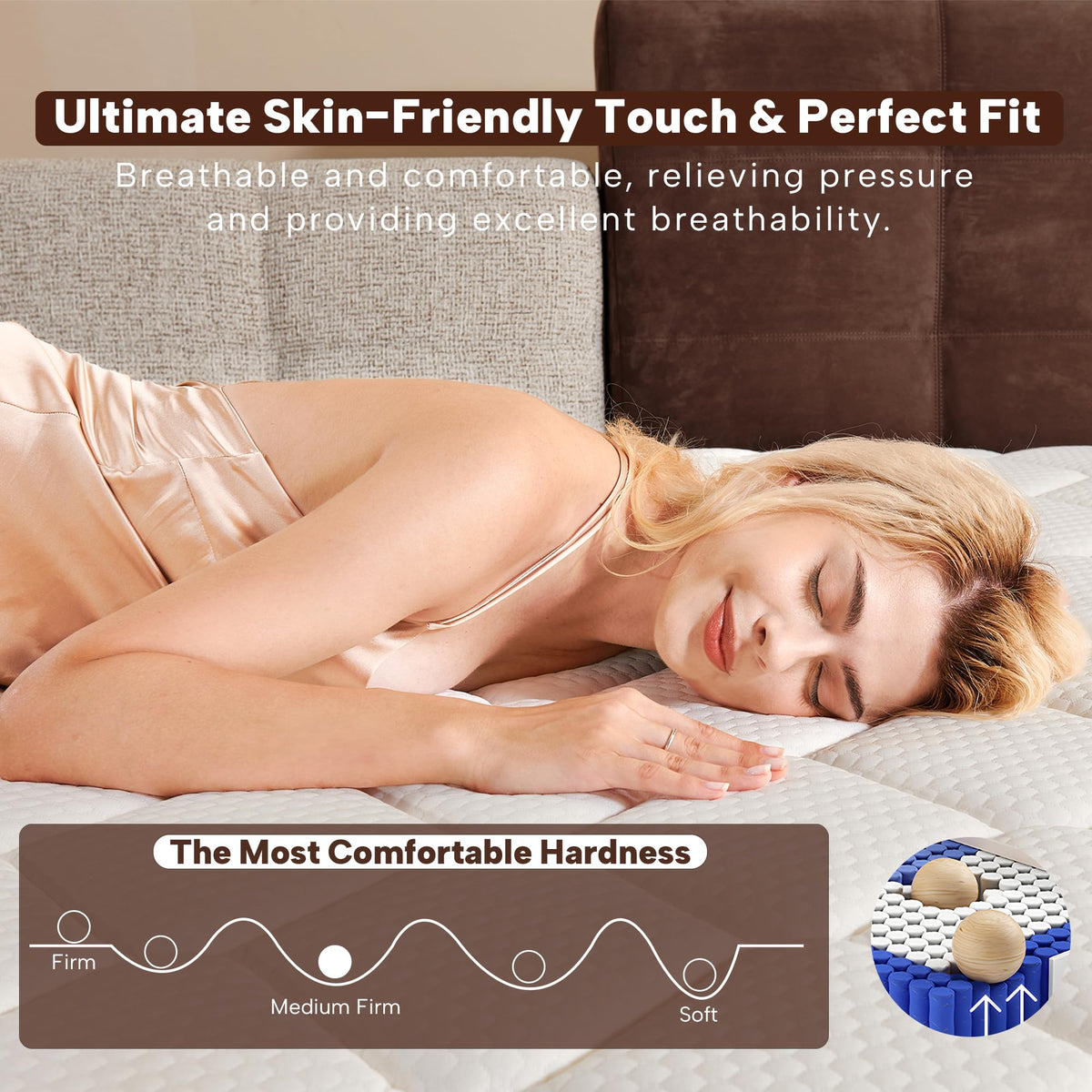 Full Size 12 Inch Memory Foam Pocket Spring Medium Firm Mattress Z8139