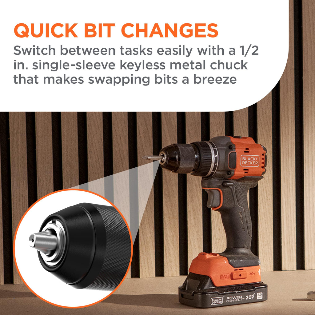 20V MAX Cordless Brushless Drill Driver with 30 Pc. Drill Bit Set F244769