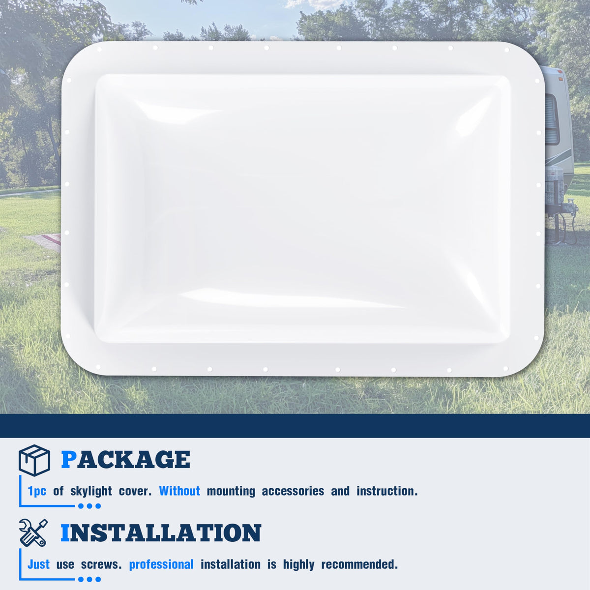 17-7/8" x 25-3/4" RV Skylight Replacement Cover M266