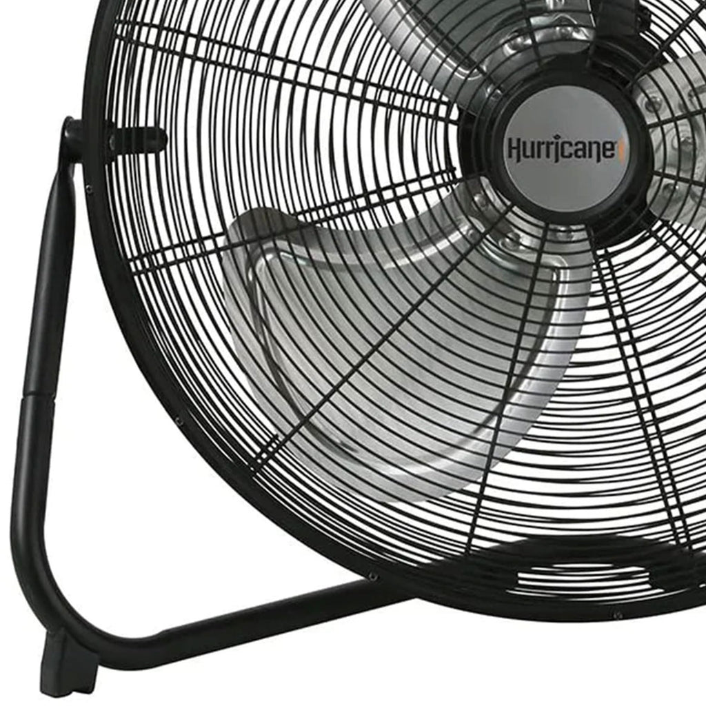 High Velocity Metal Blade Floor Fan, 3 Speeds, Black, 20in E278