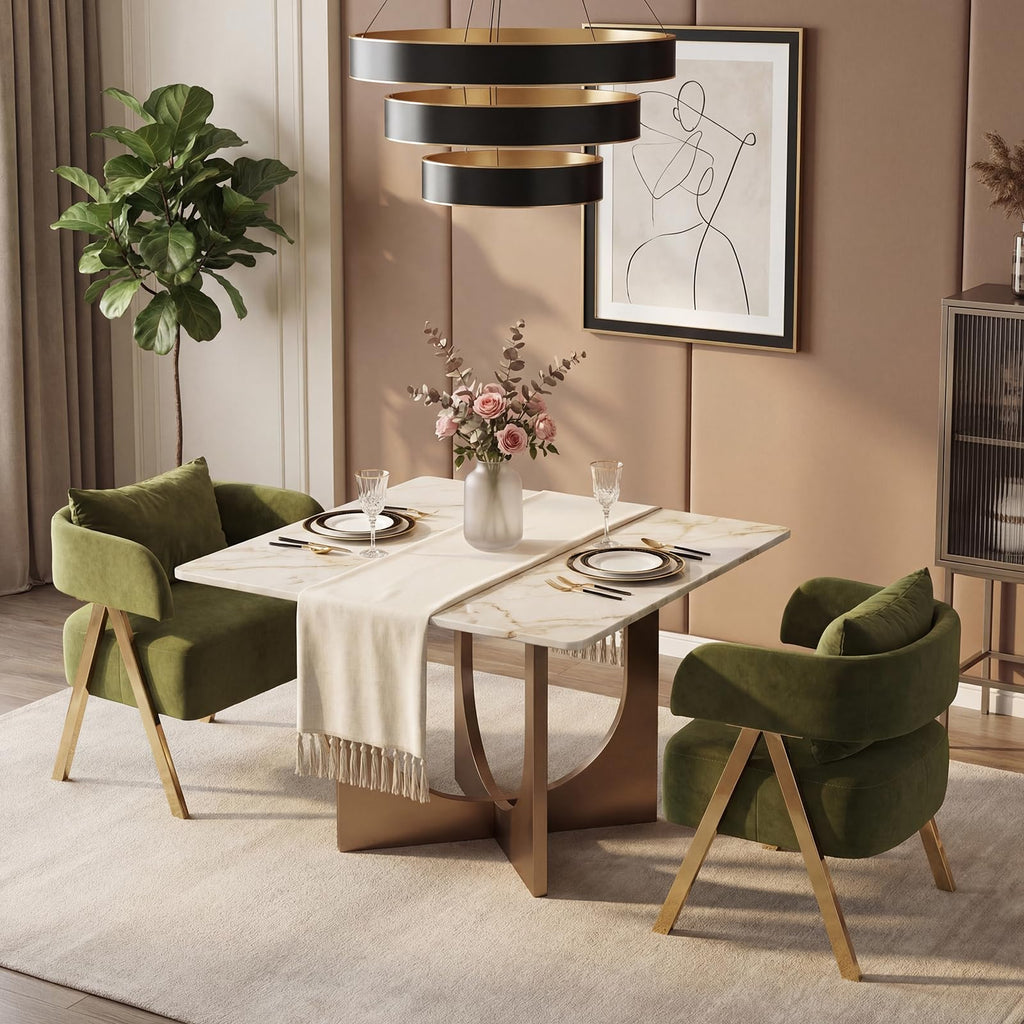 Green Velvet Accent Chairs Set of 2 R682971