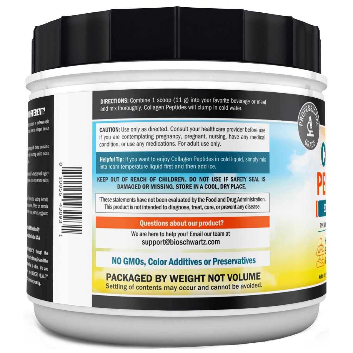 Unflavored Collagen Peptides Powder 16oz K2794