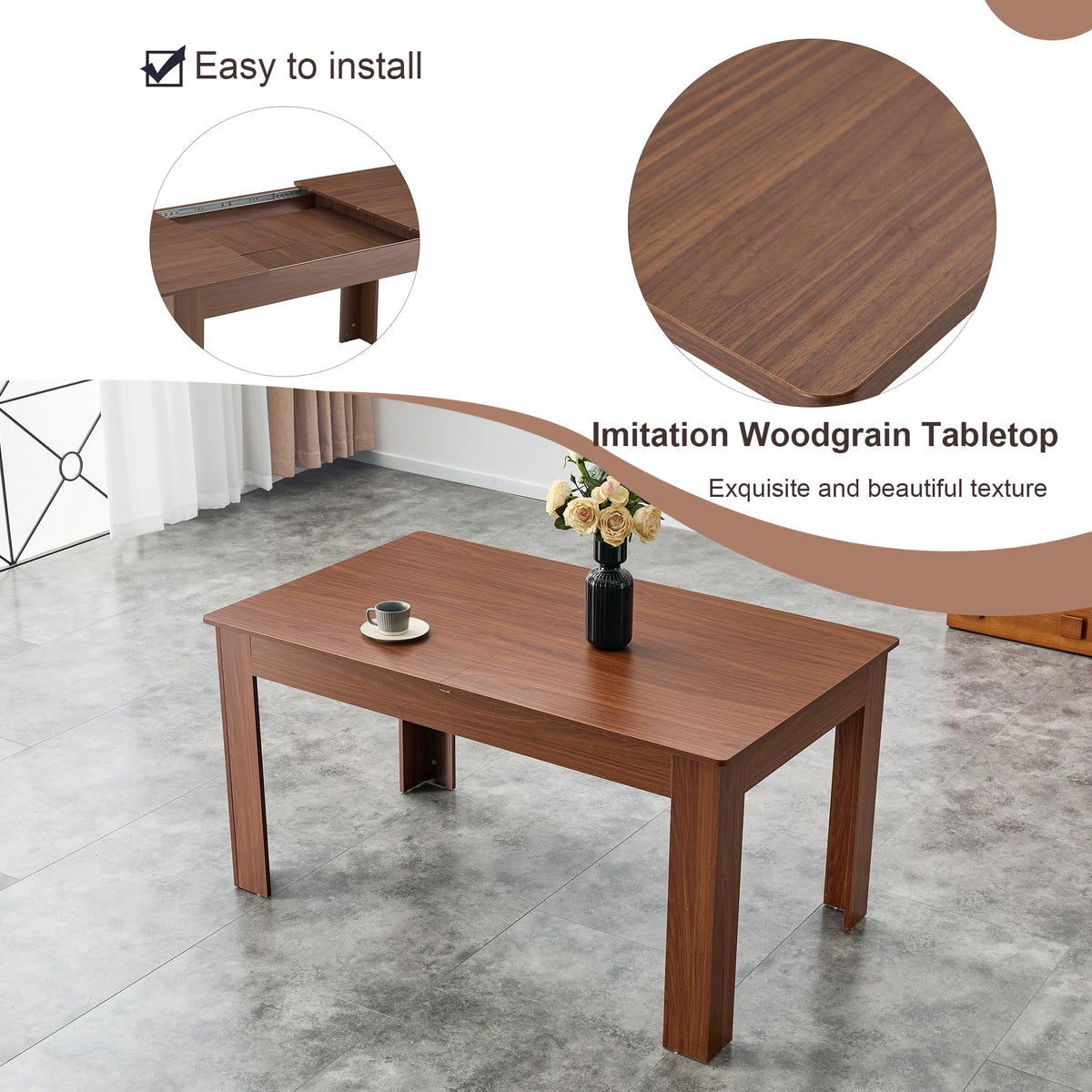 9 Piece Extendable Rectangular Dining Table Set with 8 Chairs W765810
