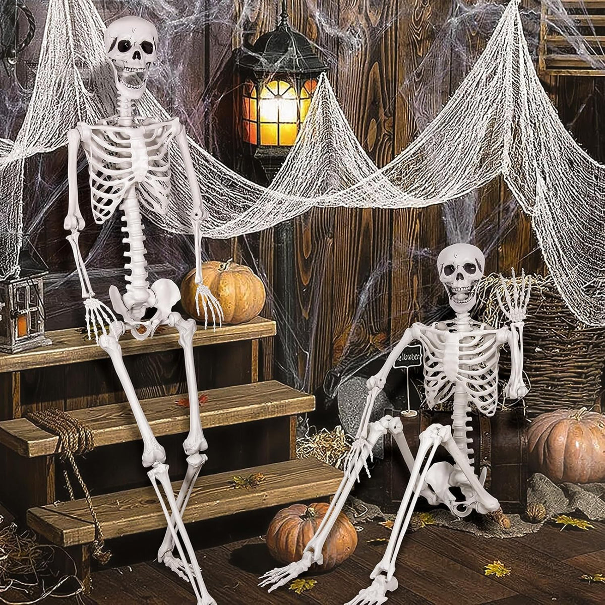 2-Pack 67" Posable Skeletons with Movable Joints H630