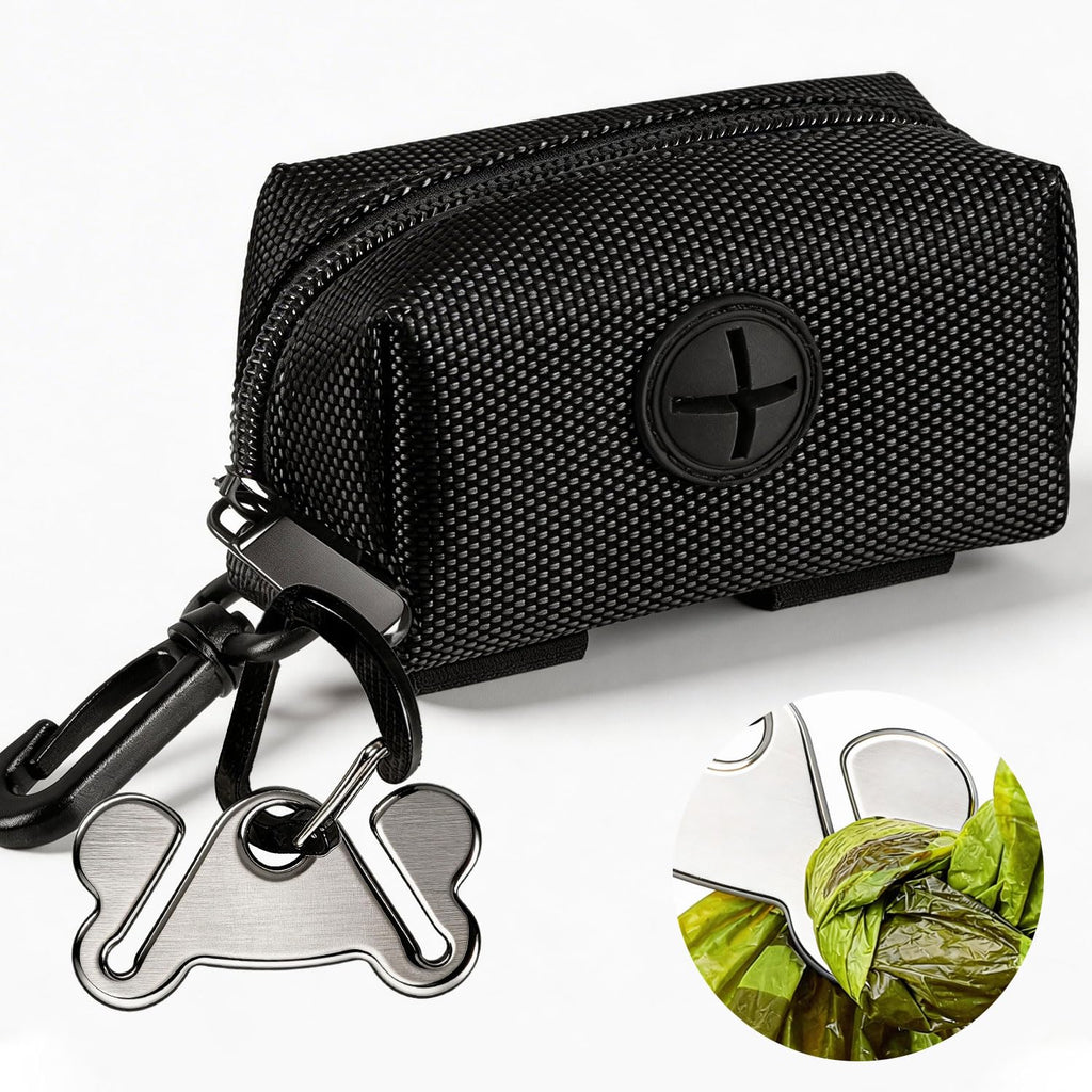 Black Dog Poop Bag Dispenser with Leash Clip G591740