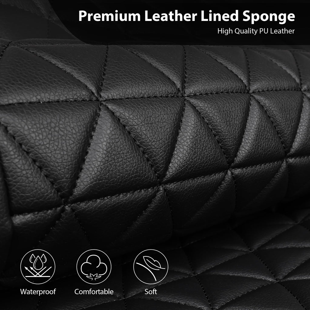 Black Leather Car Seat Covers Full Set C728776