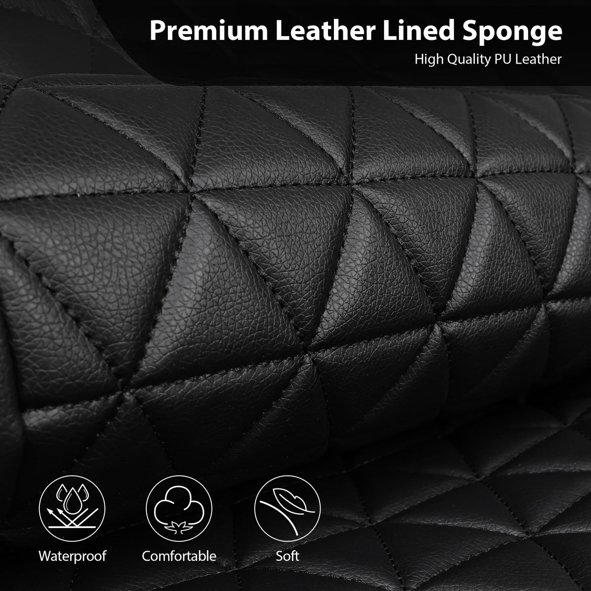 Black Leather Car Seat Covers Full Set C728776