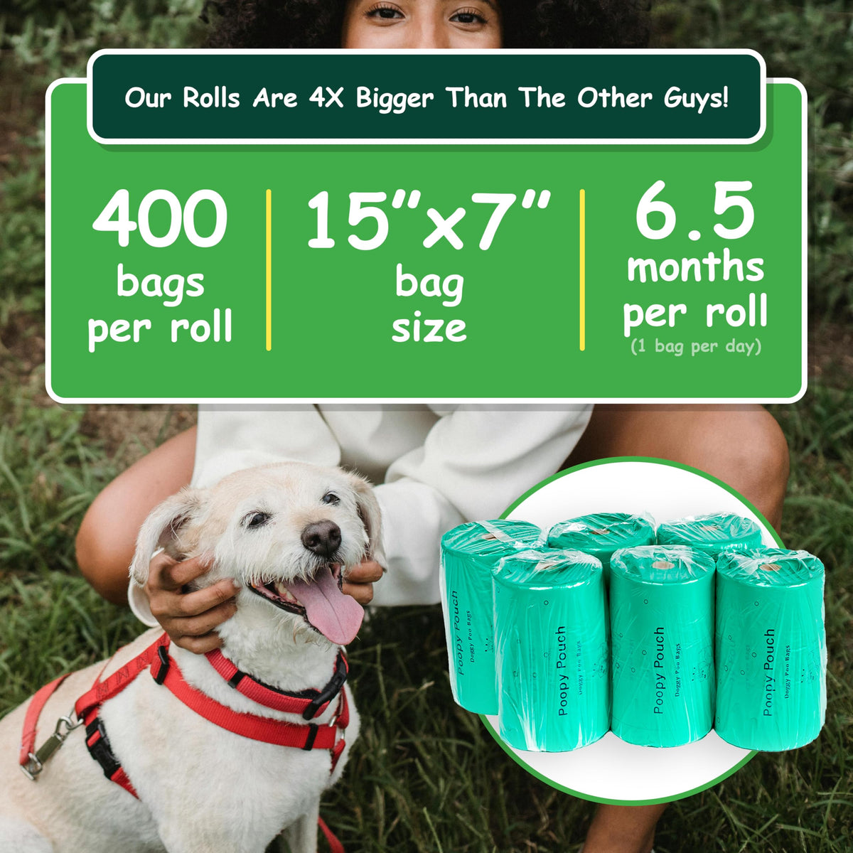 Lemon-Scented Pet Waste Bags with Handles 2400pcs C93266