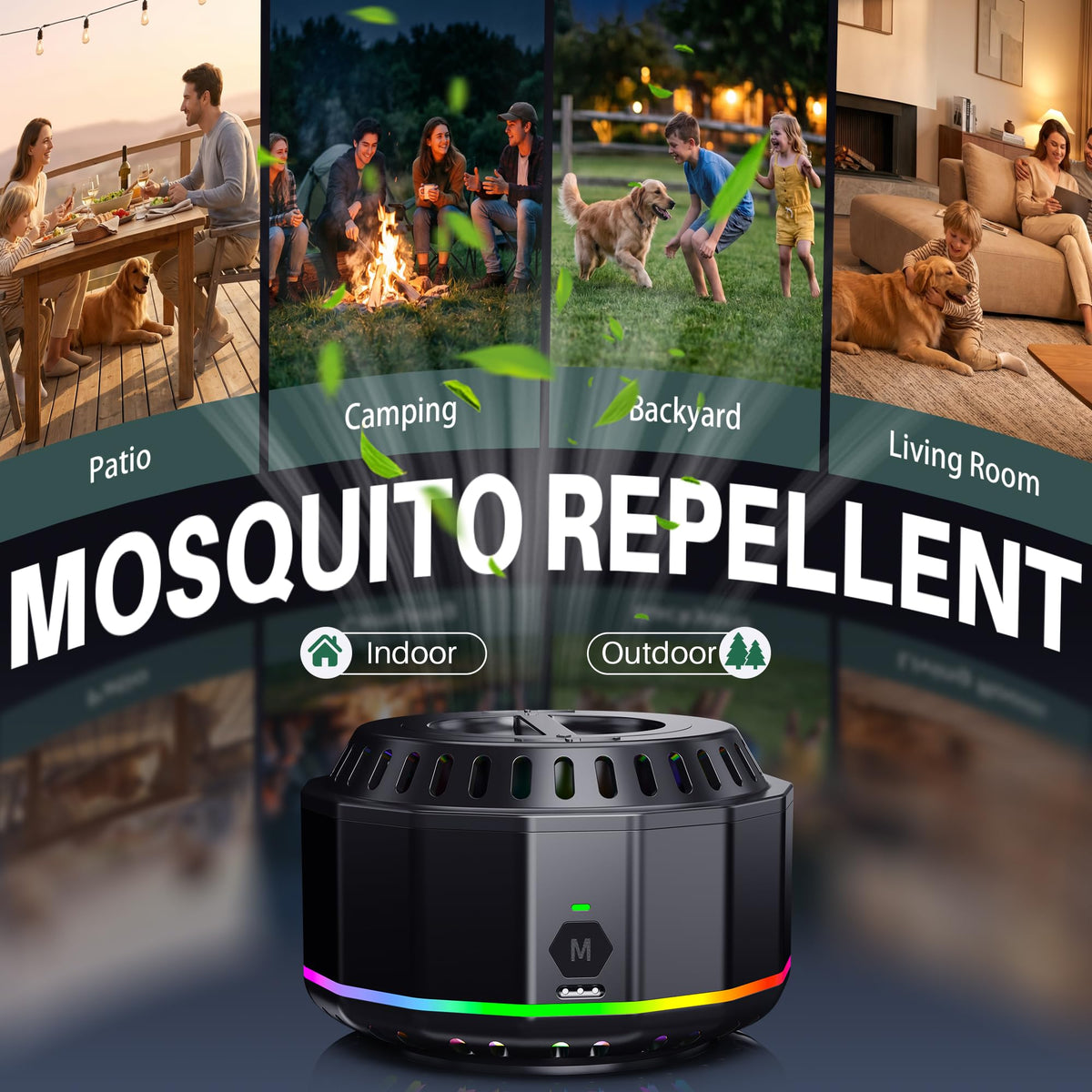 Electronic Mosquito Repellent Outdoor Patio Black 2 M8322