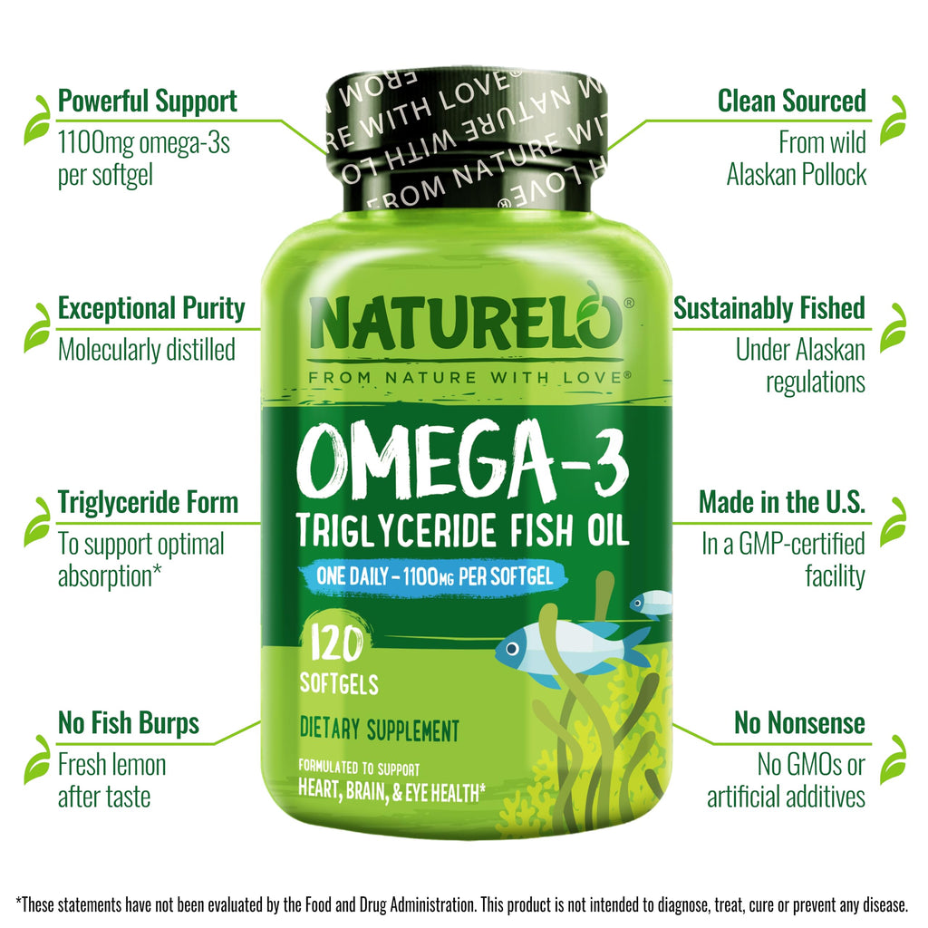 Omega 3 Fish Oil Supplement 1100mg 120 Softgels U756
