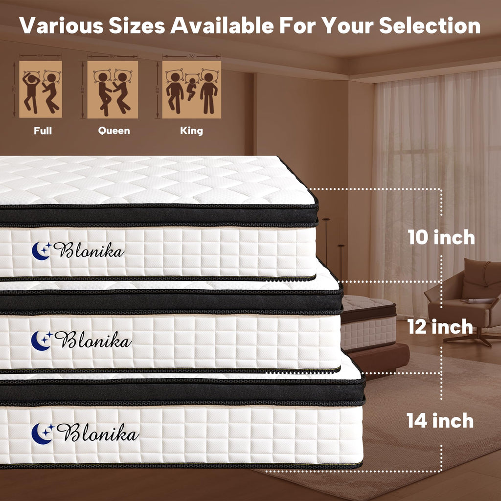 Full Size 12 Inch Memory Foam Pocket Spring Medium Firm Mattress Z8139