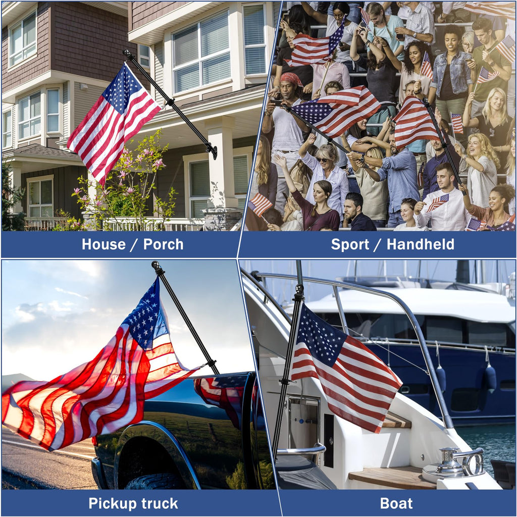 5FT Stainless Steel Wall Mounted Flag Pole Kit with Holder G649