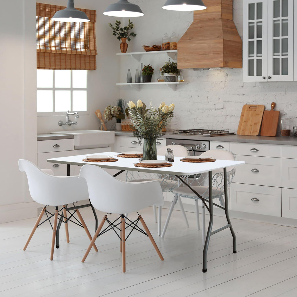 White 6FT Foldable Plastic Table R883