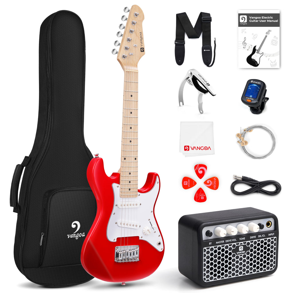 30 Inch Kids Electric Guitar Starter Kit with Amp Red Y1494