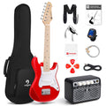 30 Inch Kids Electric Guitar Starter Kit with Amp Red Y1494