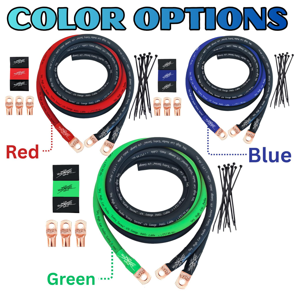 1/0 & 4 Gauge CCA Power Wire Alternator Battery Ground Wiring Kit L4674
