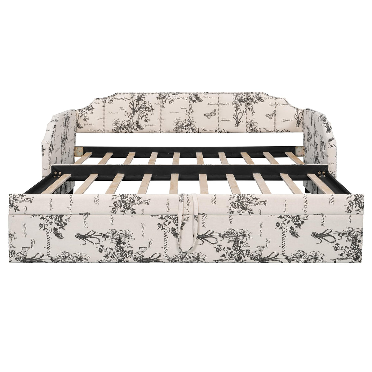 Twin Size Linen Upholstered Daybed with Trundle W931