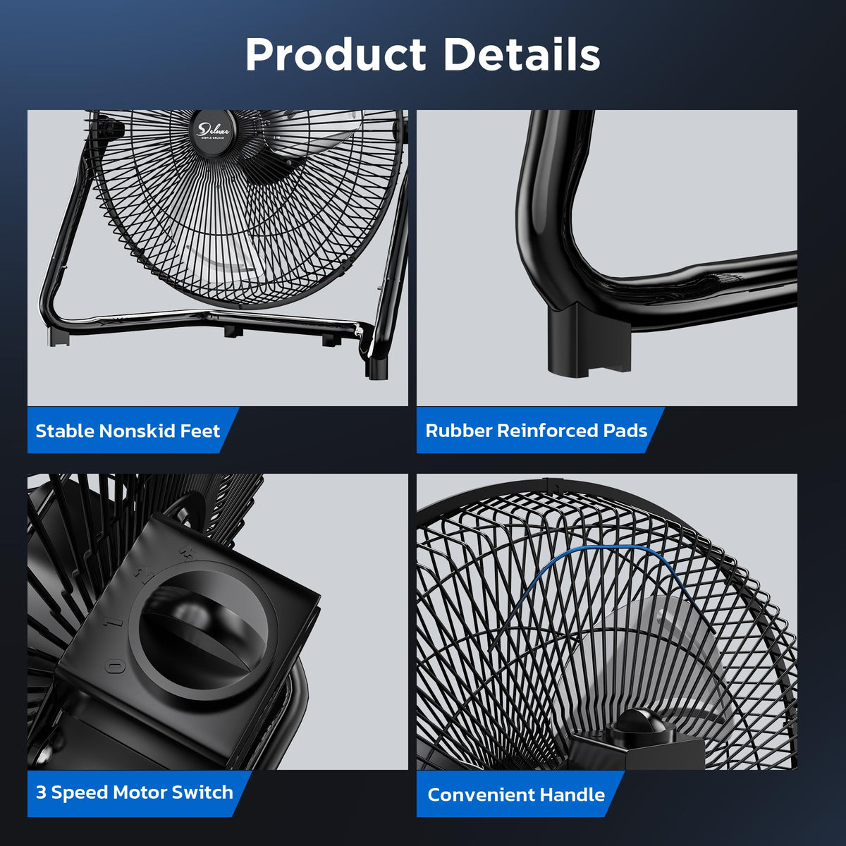 20-Inch 3-Speed High Velocity Industrial Floor Fan R65786