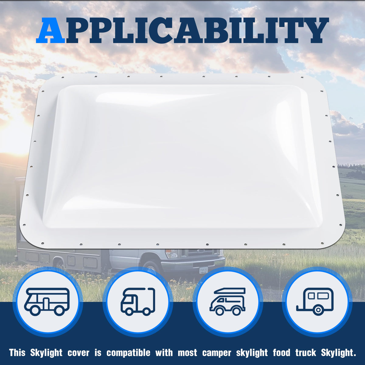 17-7/8" x 25-3/4" RV Skylight Replacement Cover M266