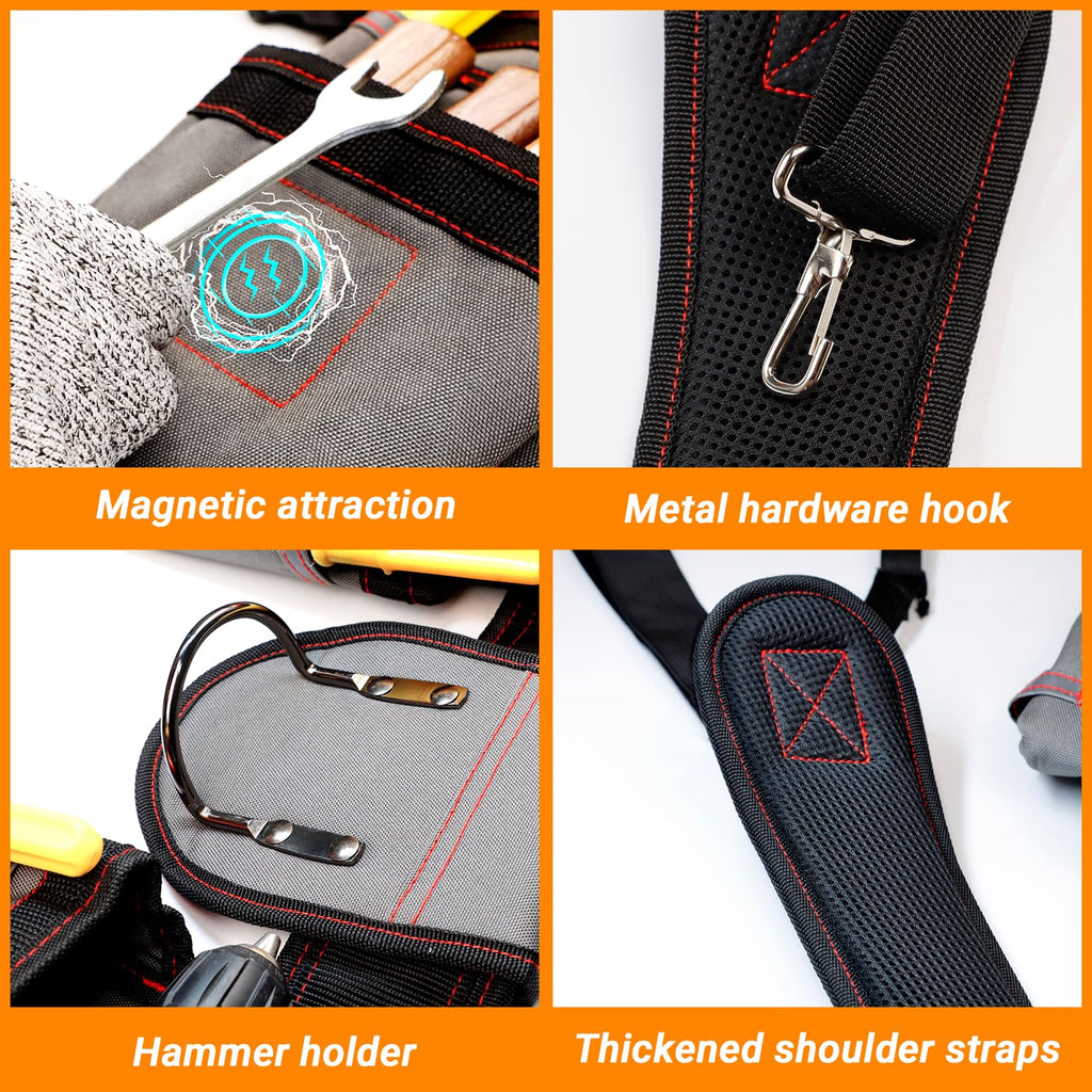 Heavy Duty Magnetic Tool Belt with Suspenders Q6480