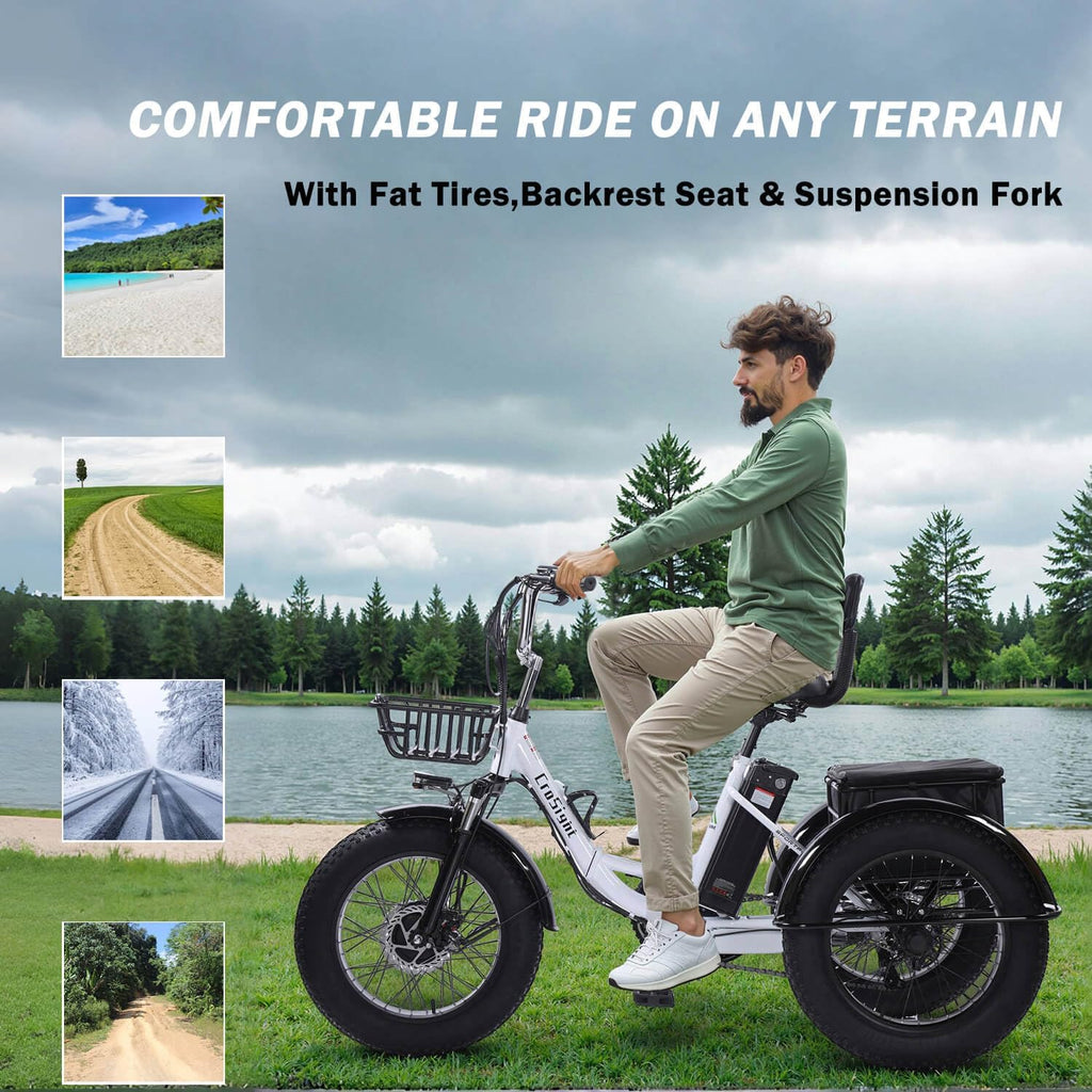 20" Fat Tire Folding Electric Tricycle 750W 48V X639