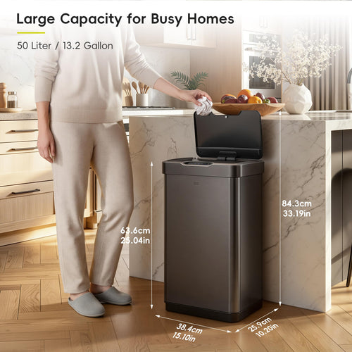 13.2 Gal Stainless Steel Motion Sensor Trash Can Z703